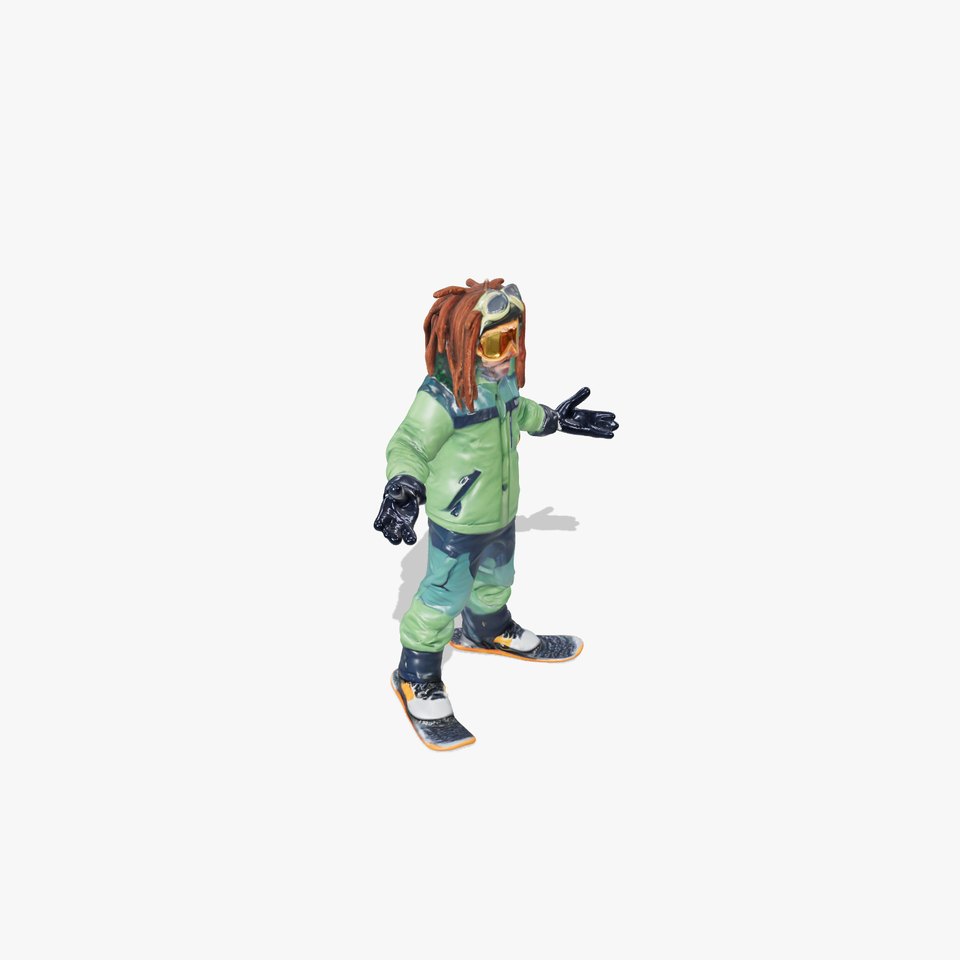 Snowboarder Character Rigged and Animated in Winter Gear